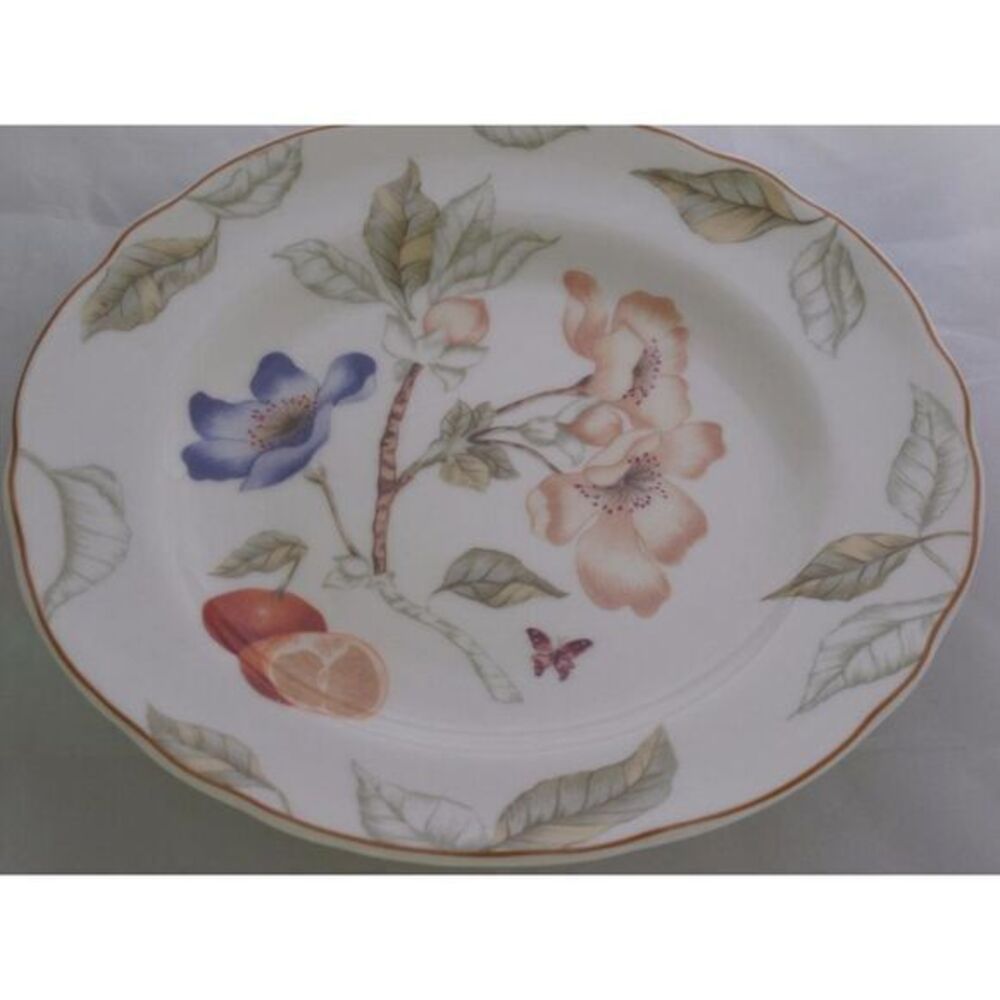 Charter Club Summer Grove Salad Plate Orange Blossom Flower w/ Butterfly‎